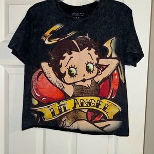 Flosher Black Betty Boop 'Lil Angel' Short Sleeve Graphic Tee
